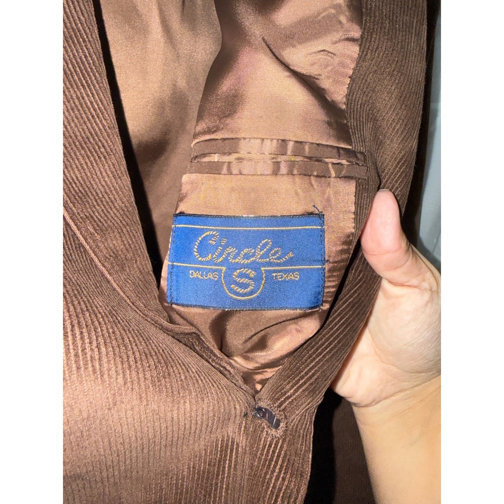 Circle S Mens Brown Corduroy Western Blazer Elbow Patches Sport Coat 44R RN25832 - Picture 3 of 5